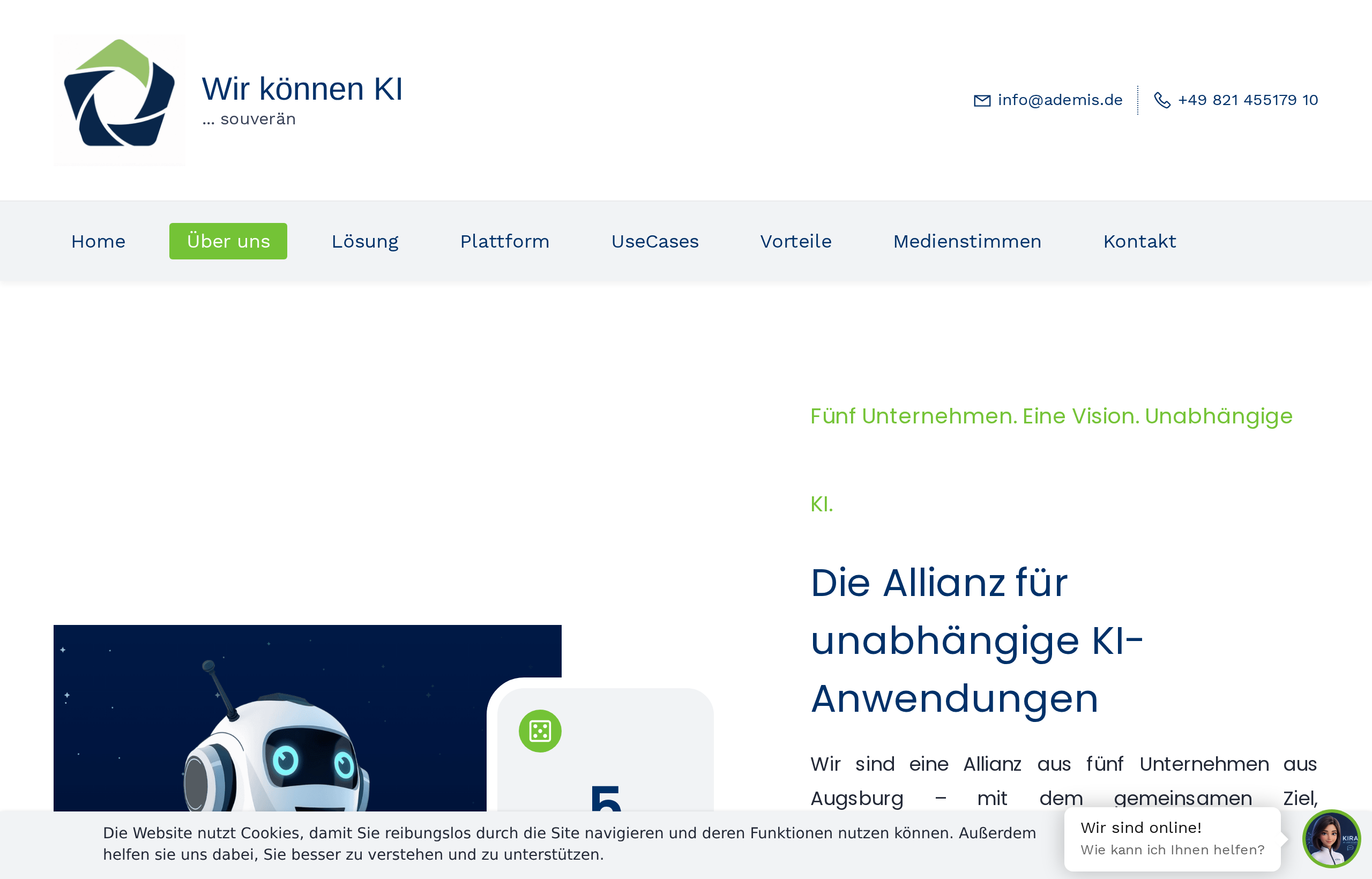Le site de l'initiative Wir können KI
